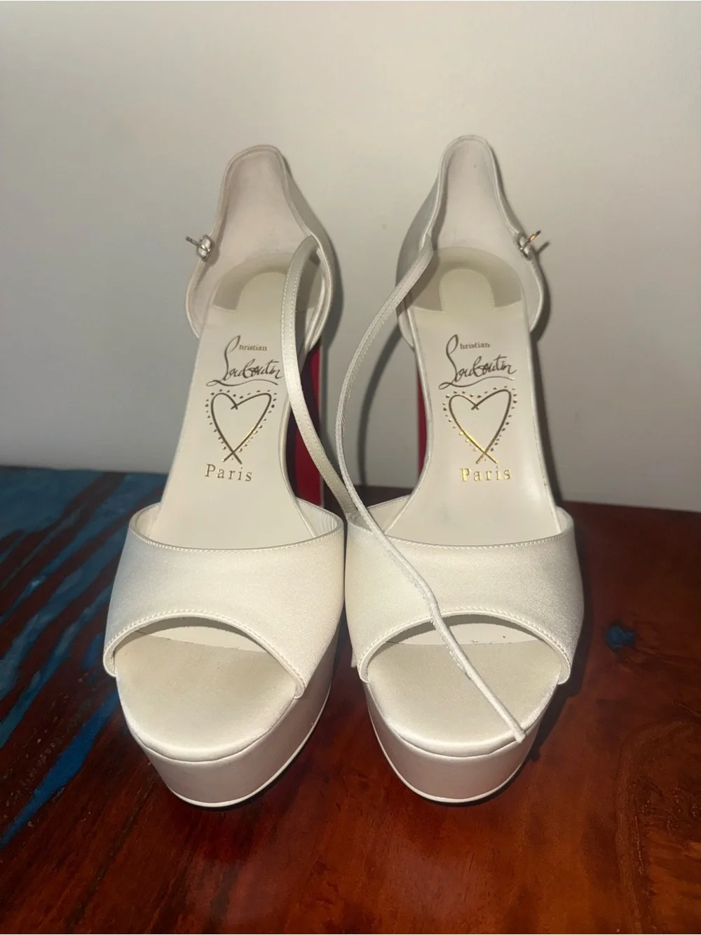 Christian Louboutin White Platform Sandaloo Sandals